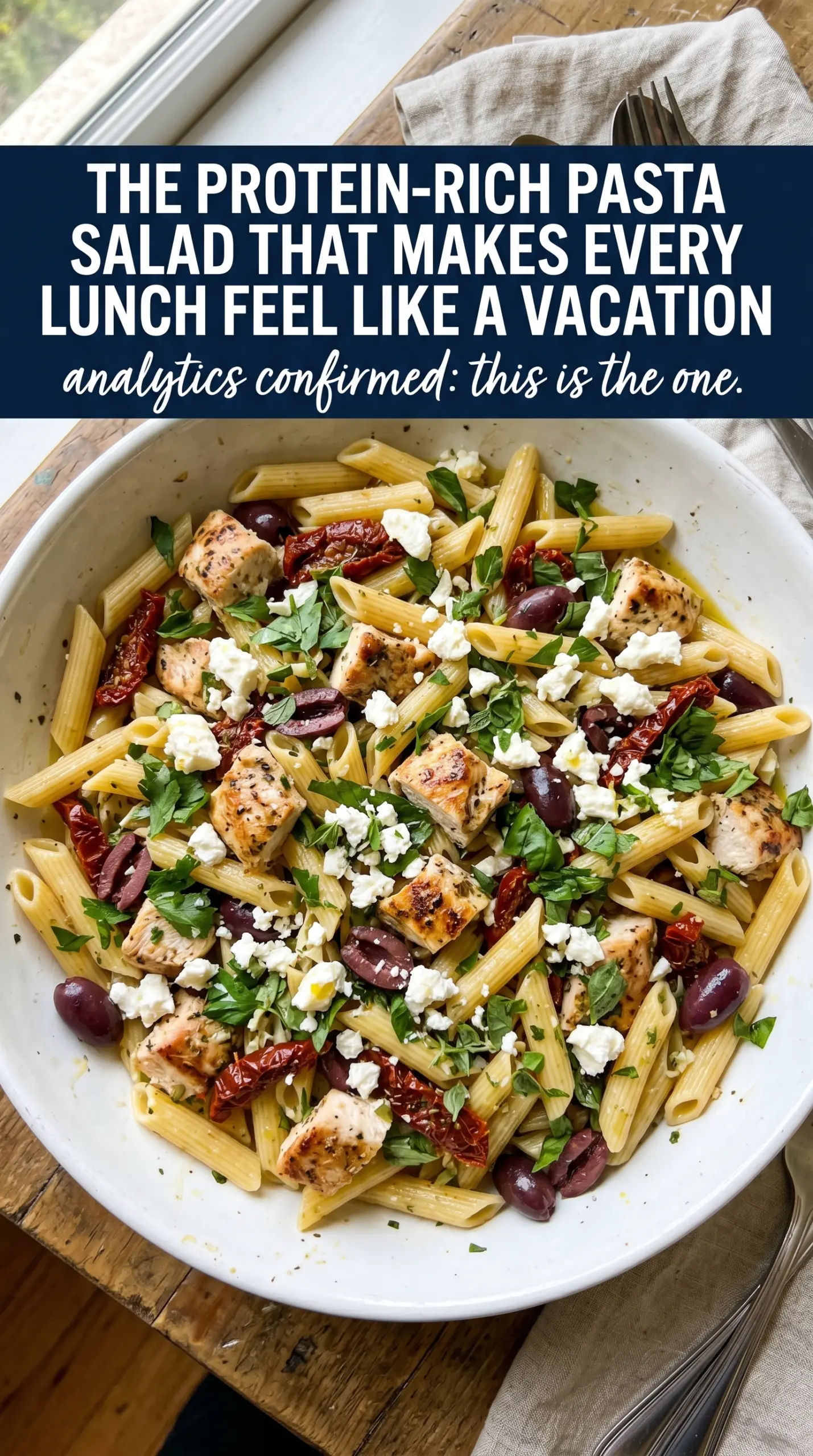 Mediterranean Chicken Pasta Salad colorful fresh