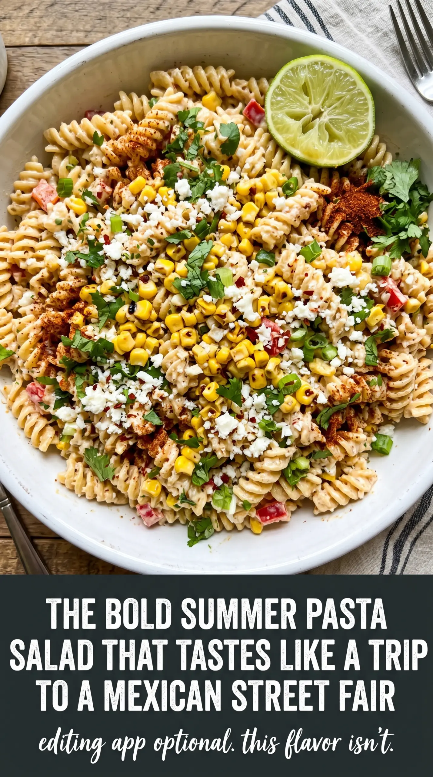 Mexican Street Corn Pasta Salad vibrant creamy