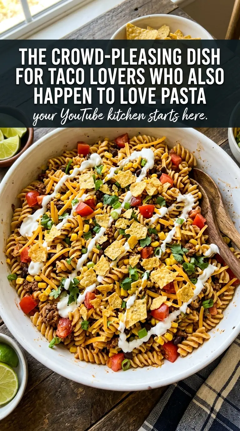 Mexican Taco Pasta Salad taco pasta cheesy crunchy