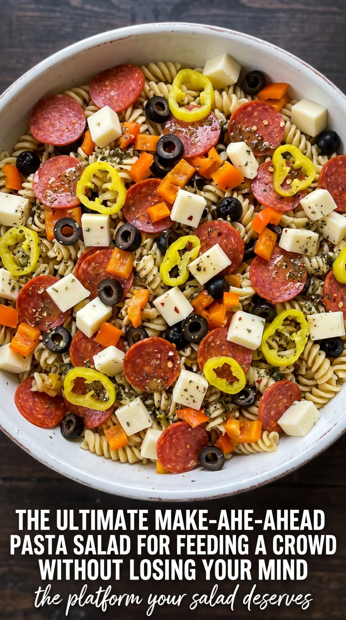 Supreme Pasta Salad colorful loaded