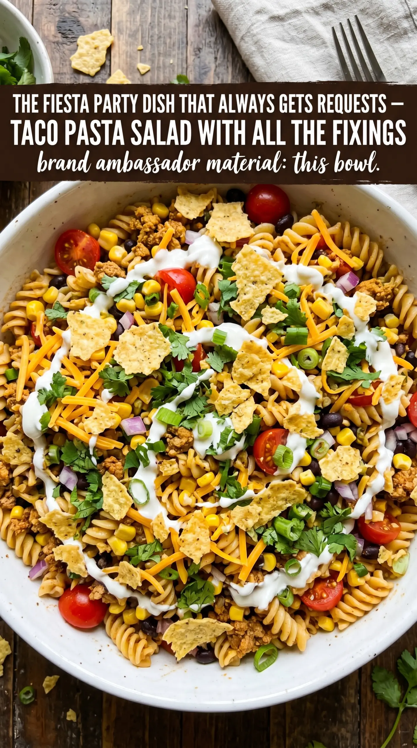 Taco Pasta Salad creamy crunchy Tex-Mex