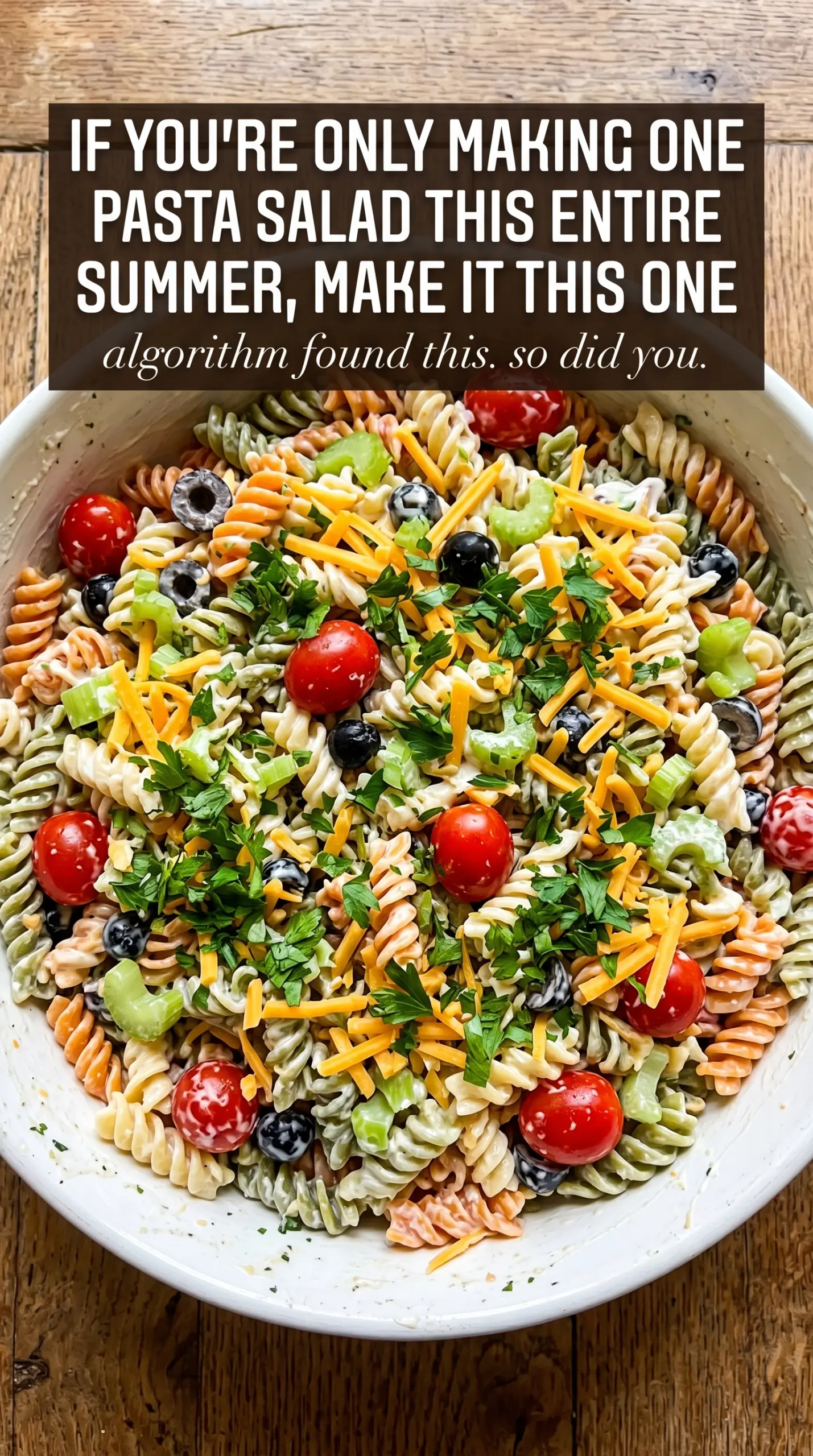 Creamy pasta salad hearty colorful