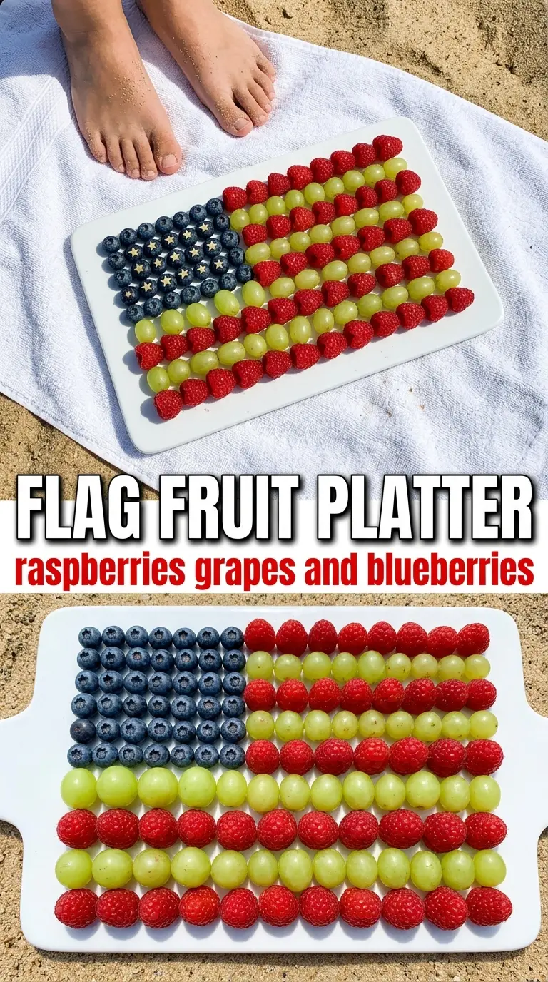 American Flag Fruit Platter red white blue fruit