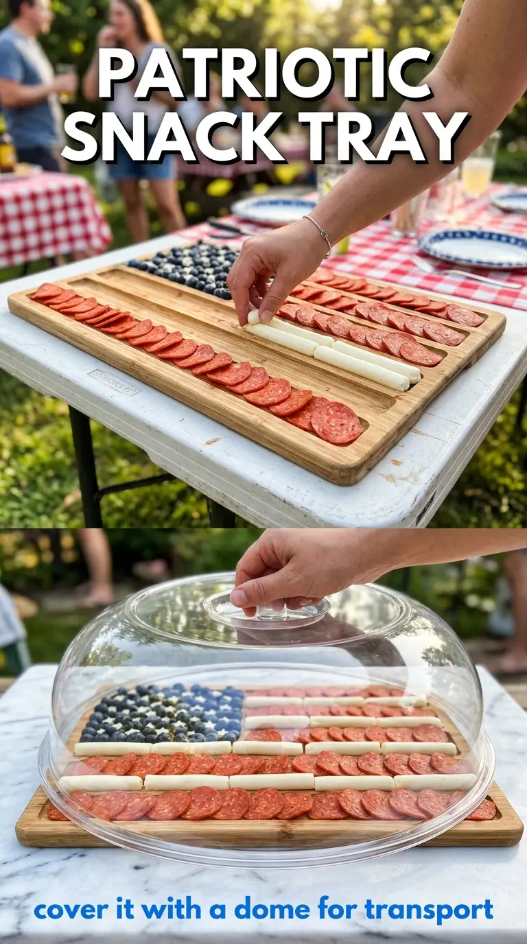 American Flag Snack Tray colorful patriotic appetizer