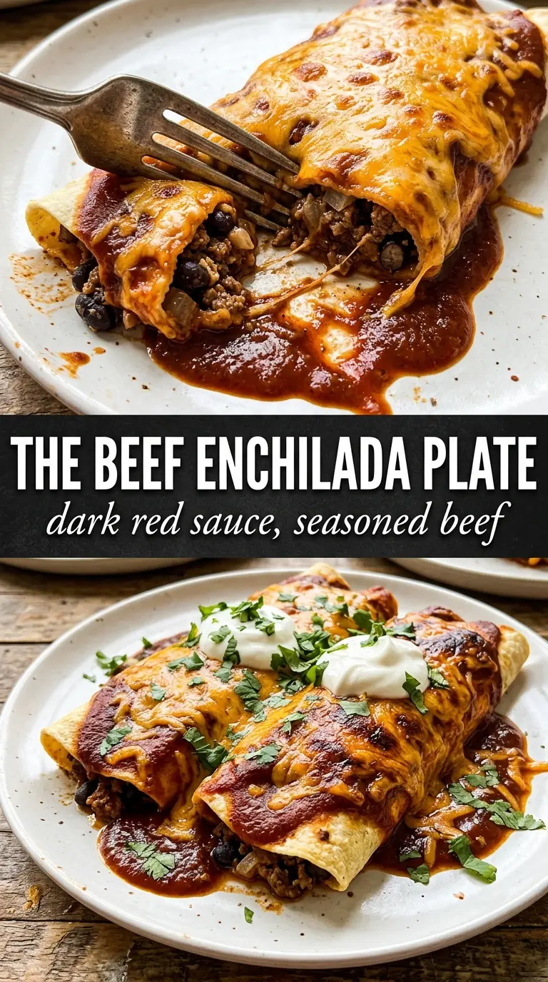 Beef Enchiladas, cheesy red-sauce, Tex-Mex