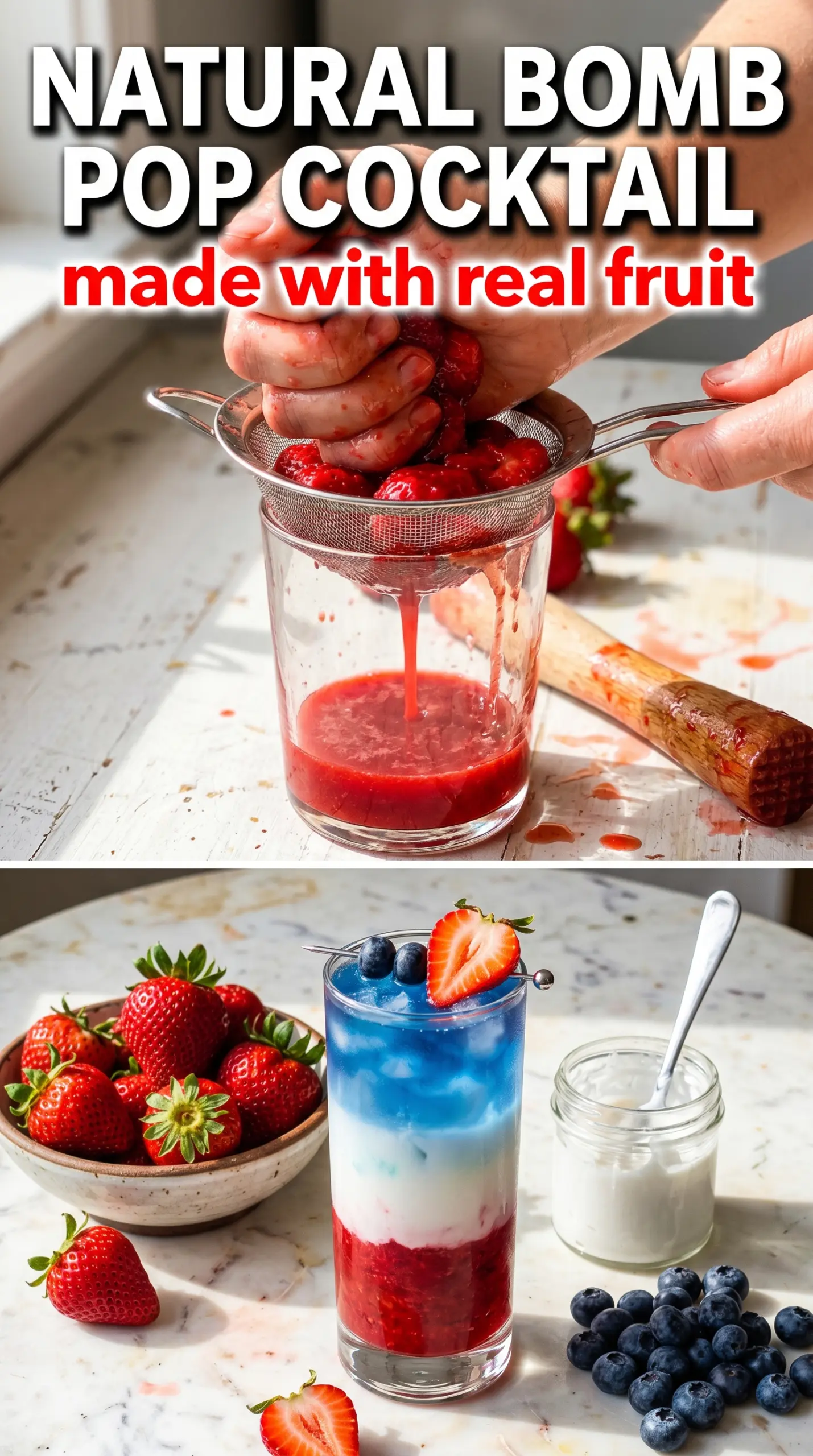 Bomb Pop Cocktail layered patriotic drink