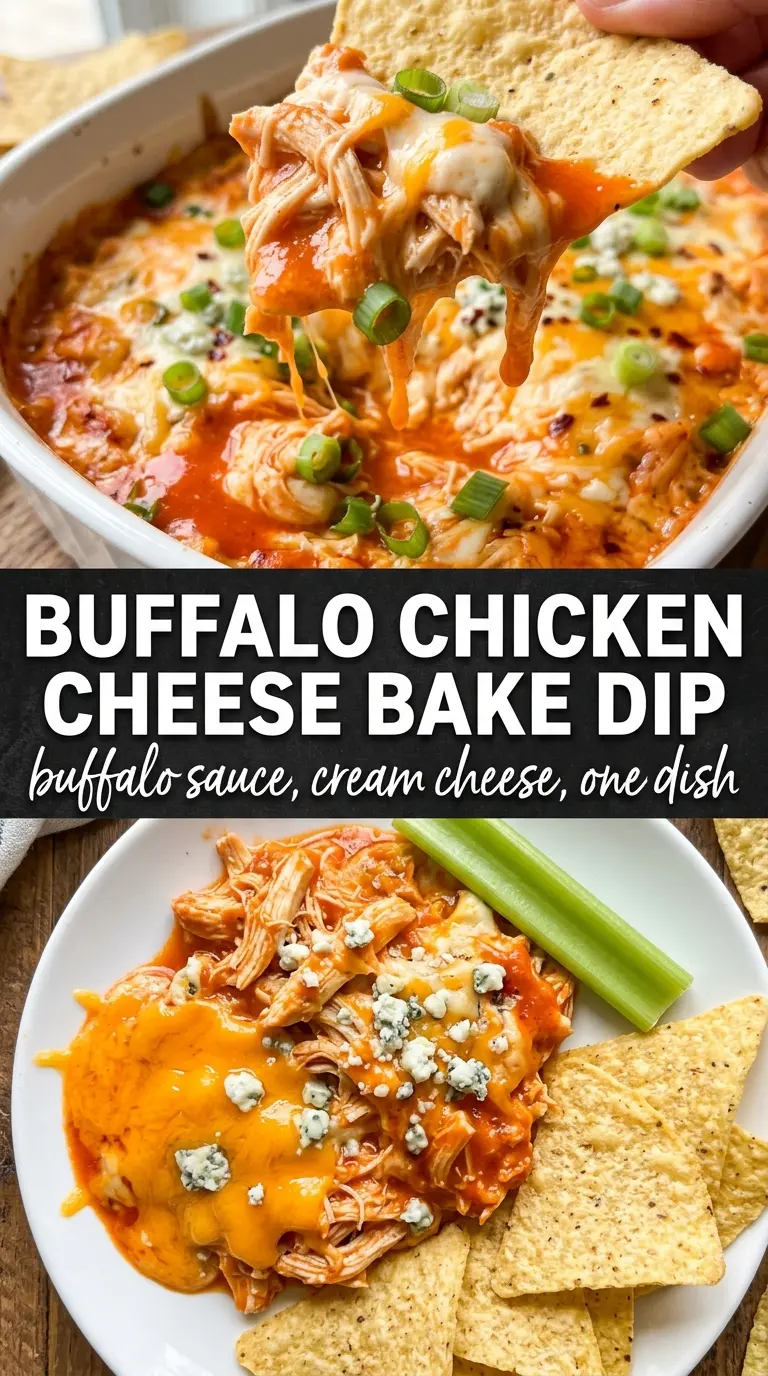 Buffalo Chicken Cheese Bake creamy spicy cheesy