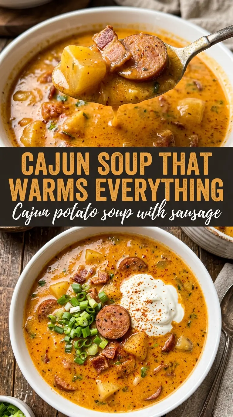 Cajun potato soup with sausage creamy smoky
