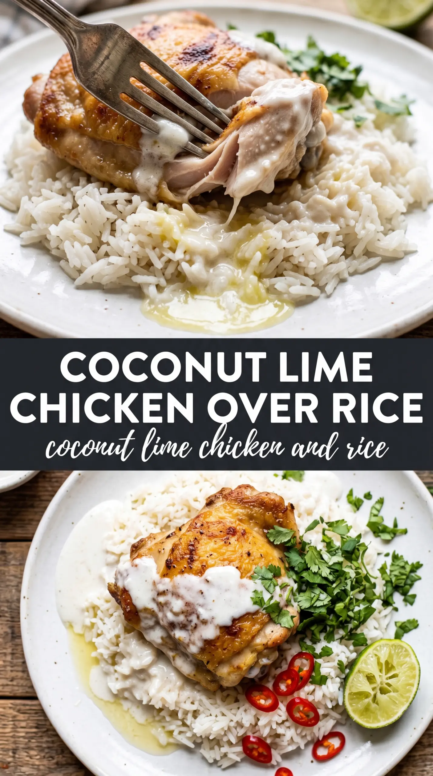 Coconut Lime Chicken and Rice tender coconut rice golden chicken thighs