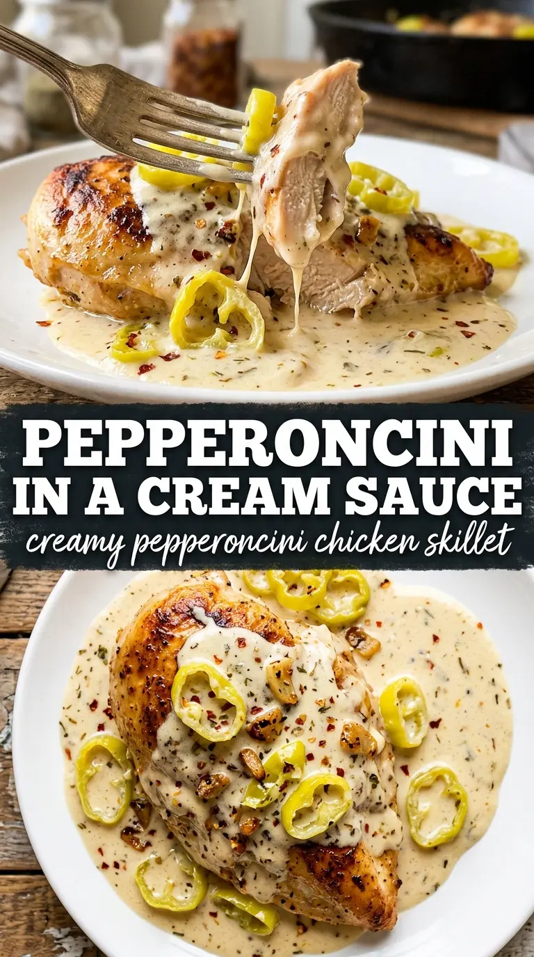 Creamy Pepperoncini Chicken Skillet tangy creamy skillet