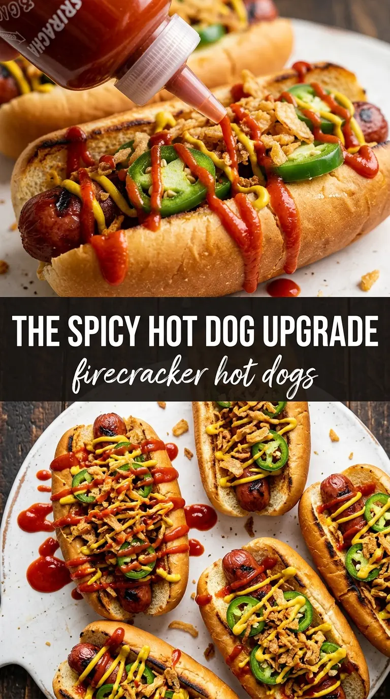 Firecracker hot dogs spicy grilled jalapeño