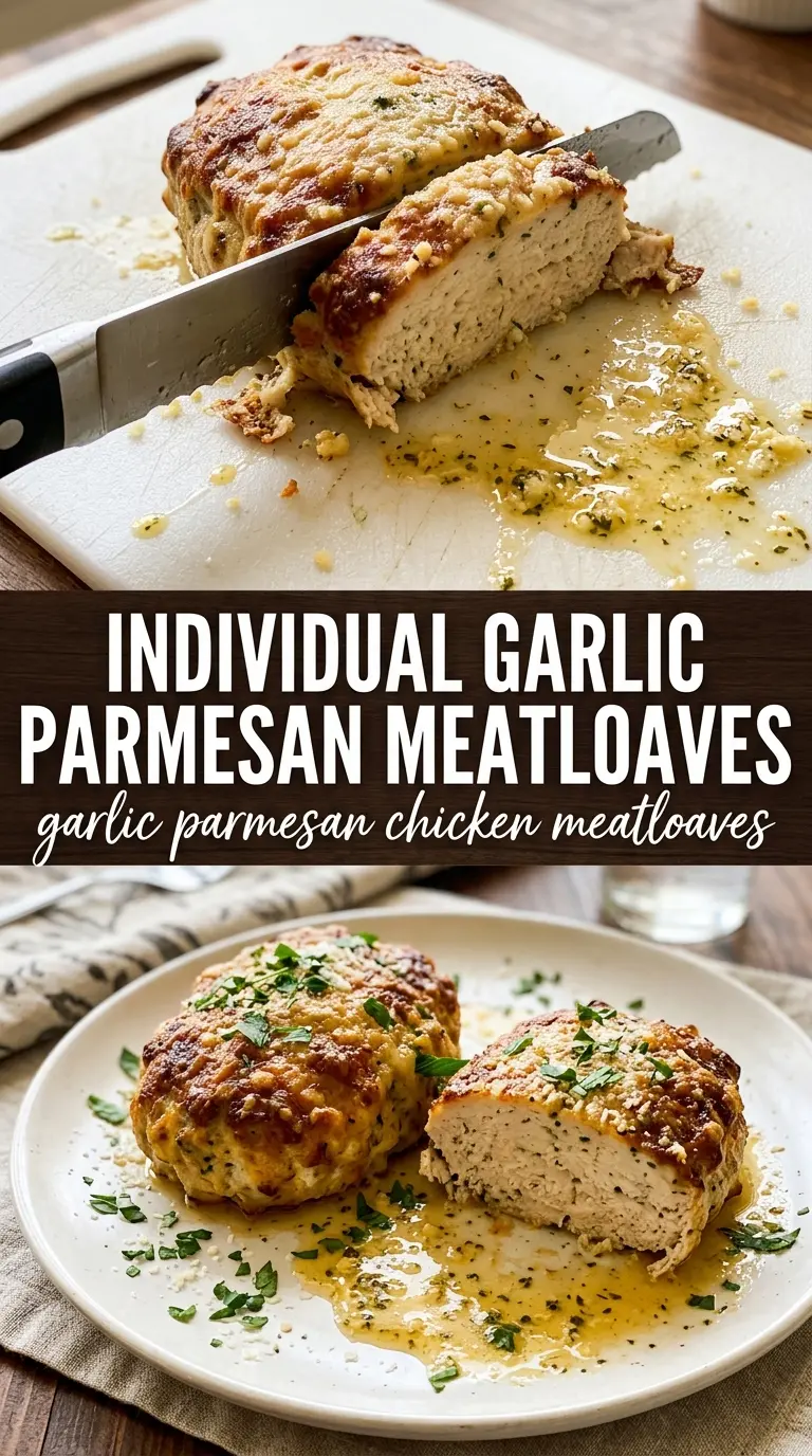 Garlic Parmesan Chicken Meatloaves golden buttery parsley