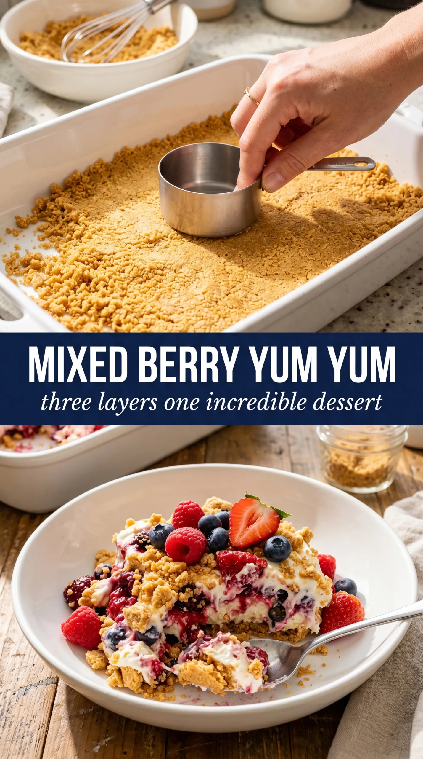 Red White and Blue Mixed Berry Yum Yum creamy berry layers