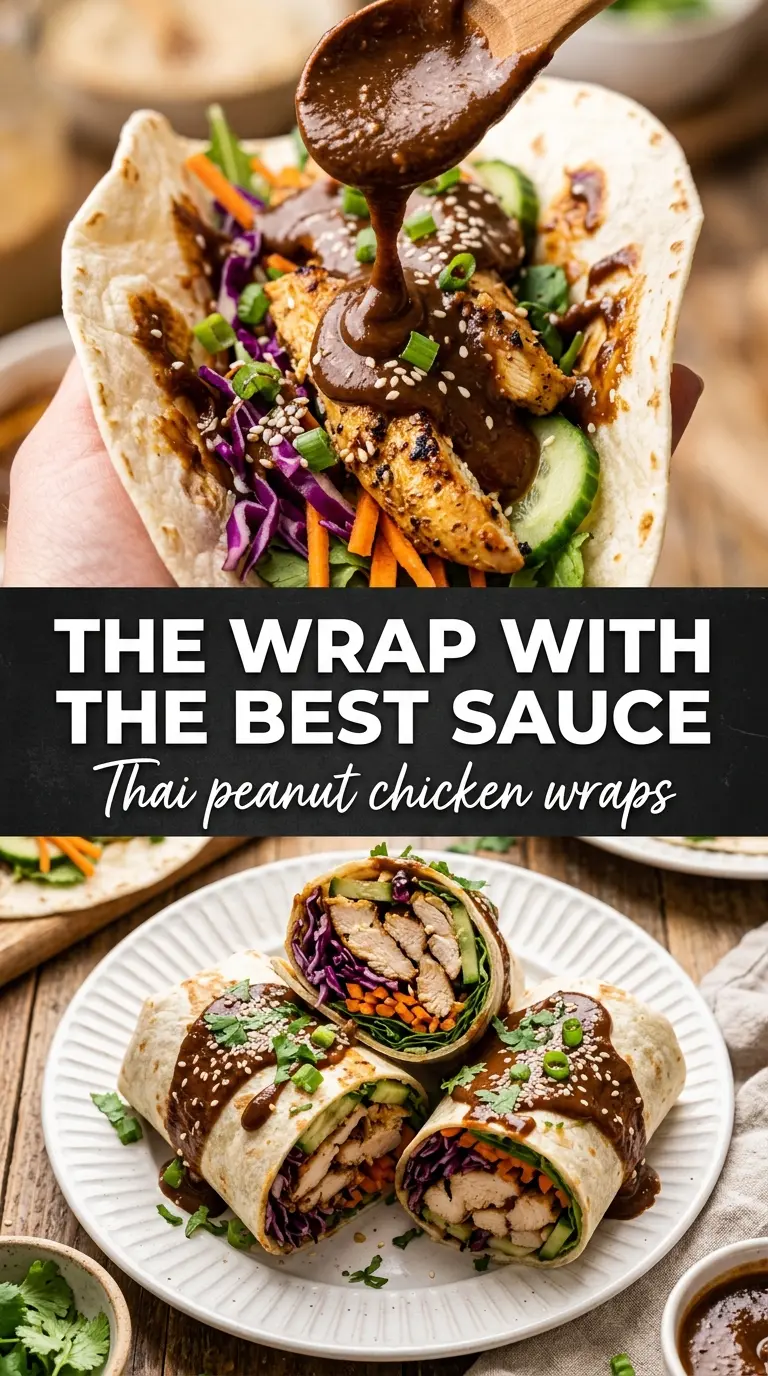 Thai Peanut Chicken Wraps creamy crunchy fresh