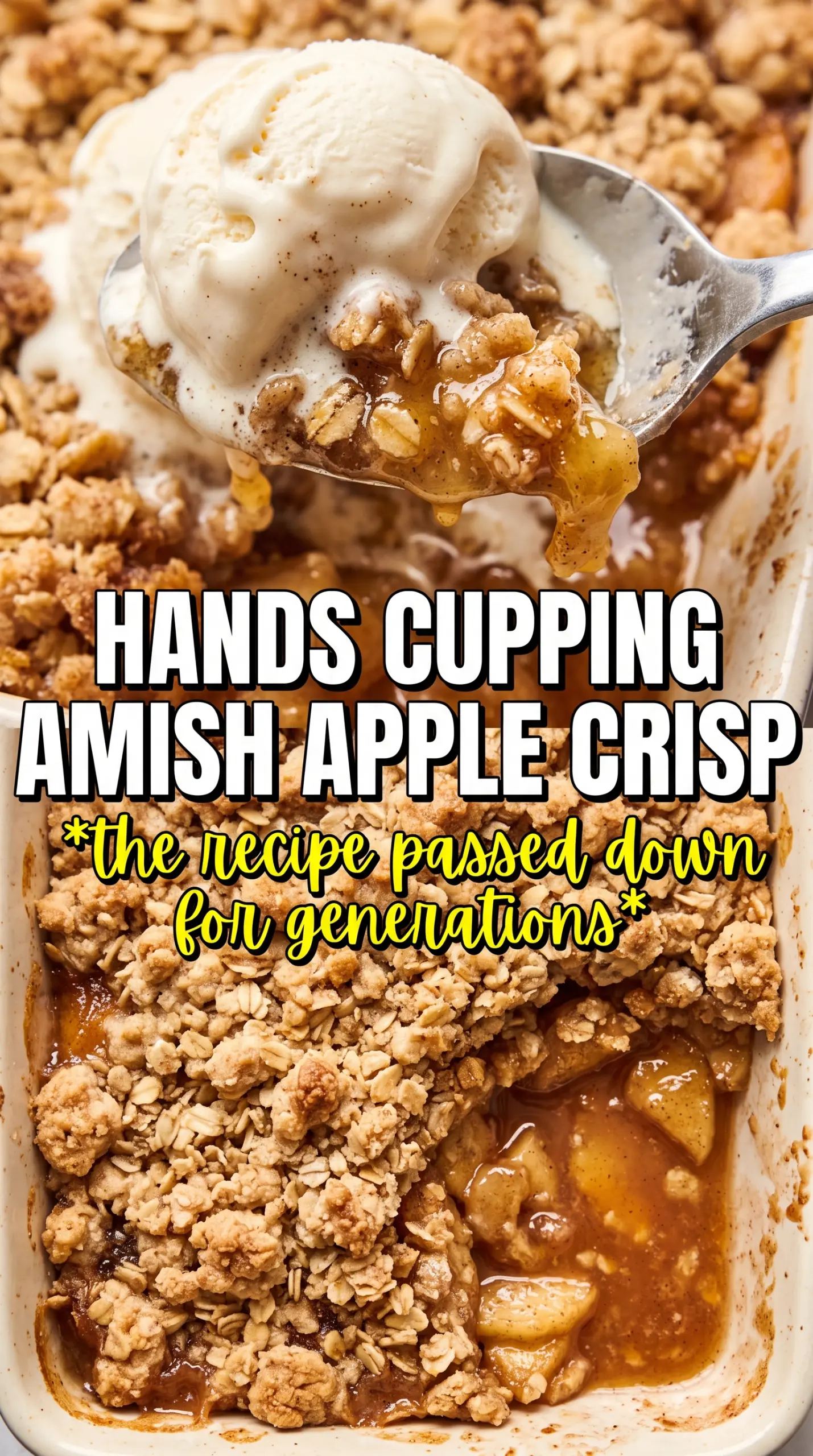 Amish apple crisp golden crumble spiced apples
