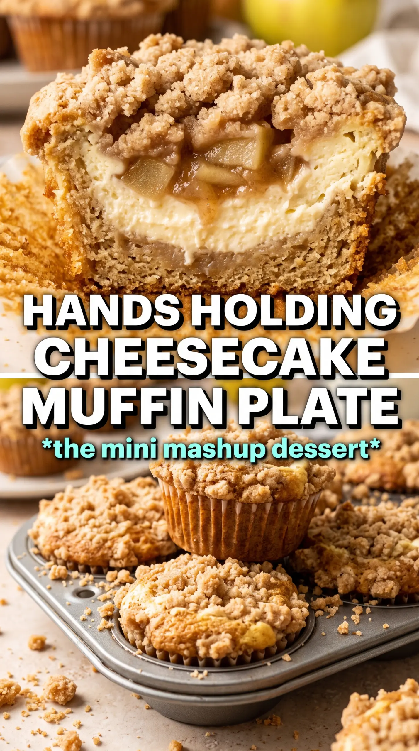Apple Crisp Cheesecake Muffins creamy apple crumble