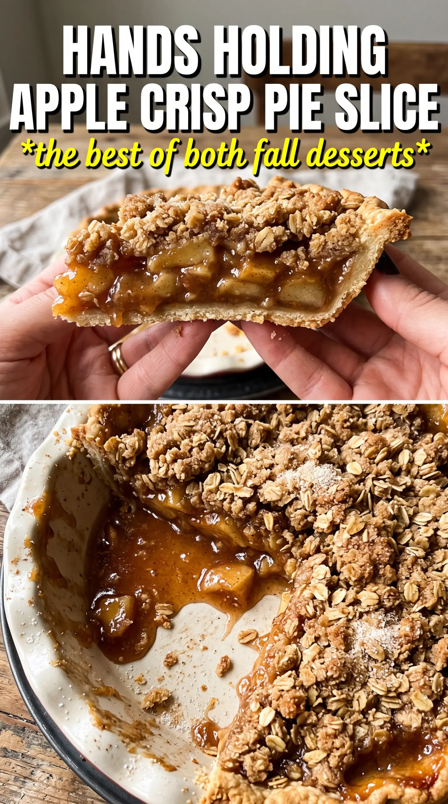 Apple Crisp Pie caramelized crumbly spiced