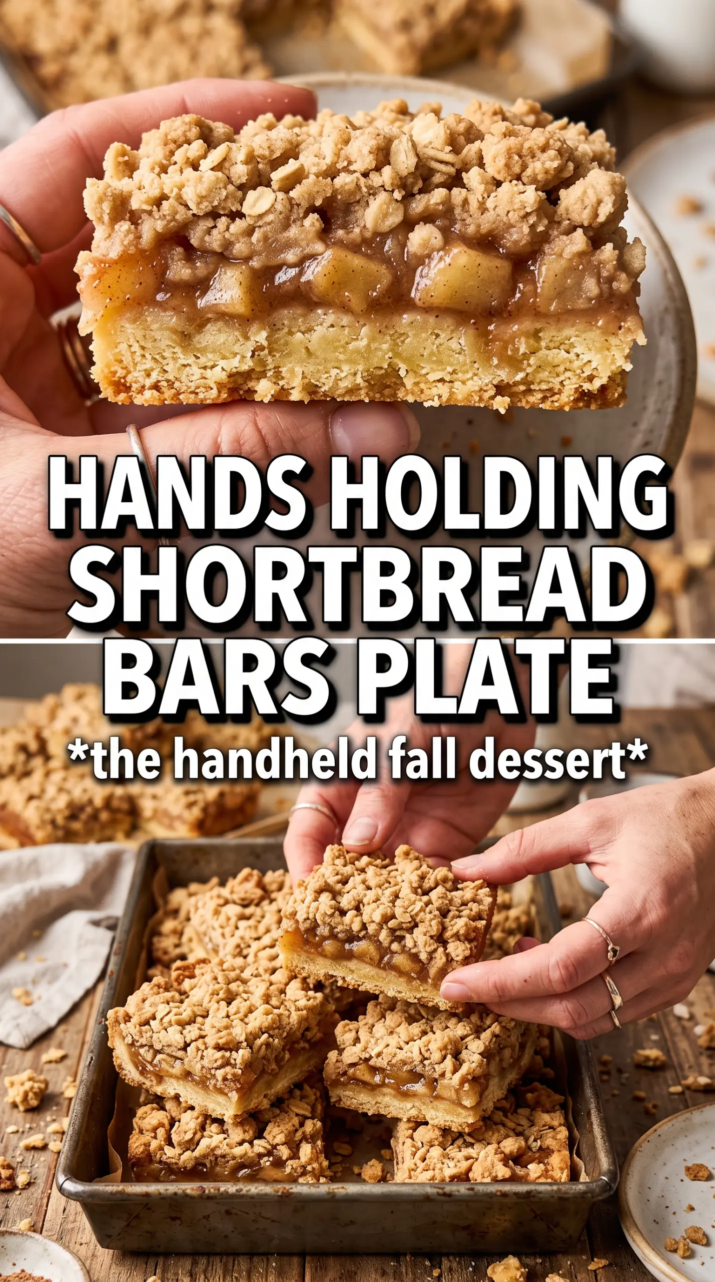 Apple Crisp Shortbread Bars buttery crumbly caramel