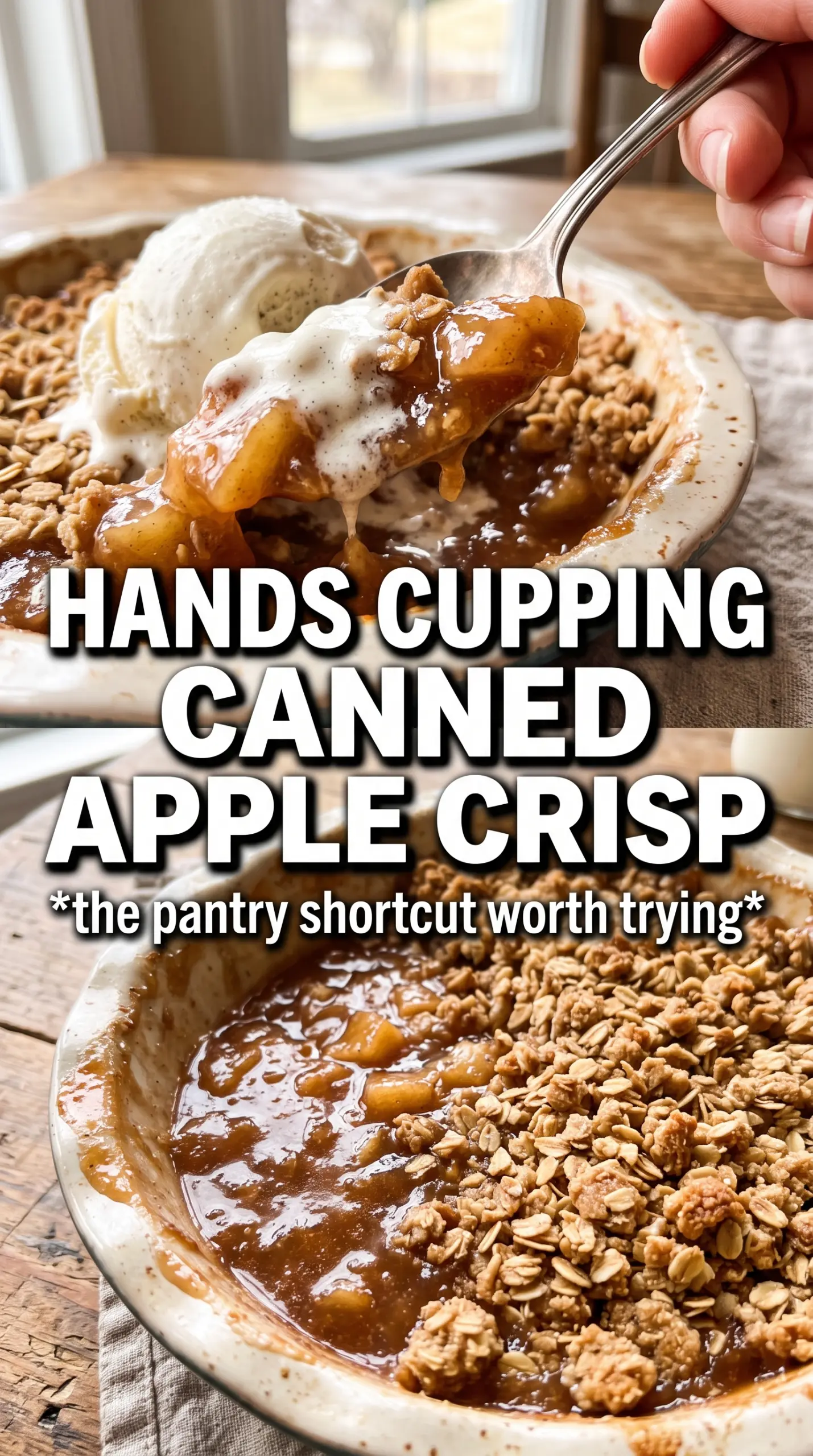 Apple crisp with canned apple filling golden oat crumble