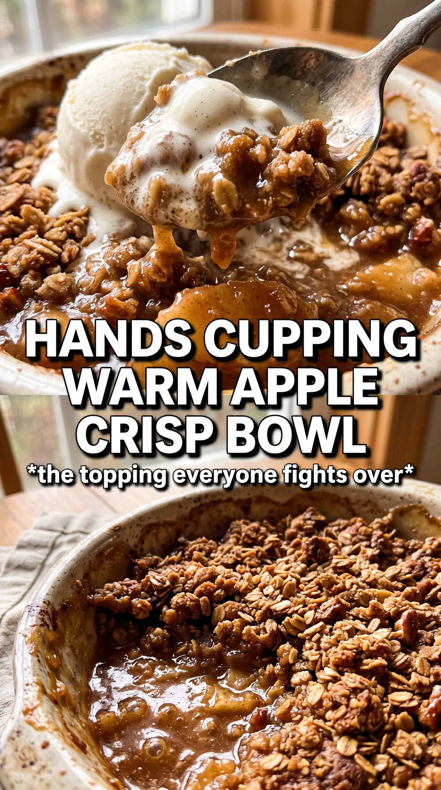 Apple Crisp golden oat crumble bubbling cinnamon
