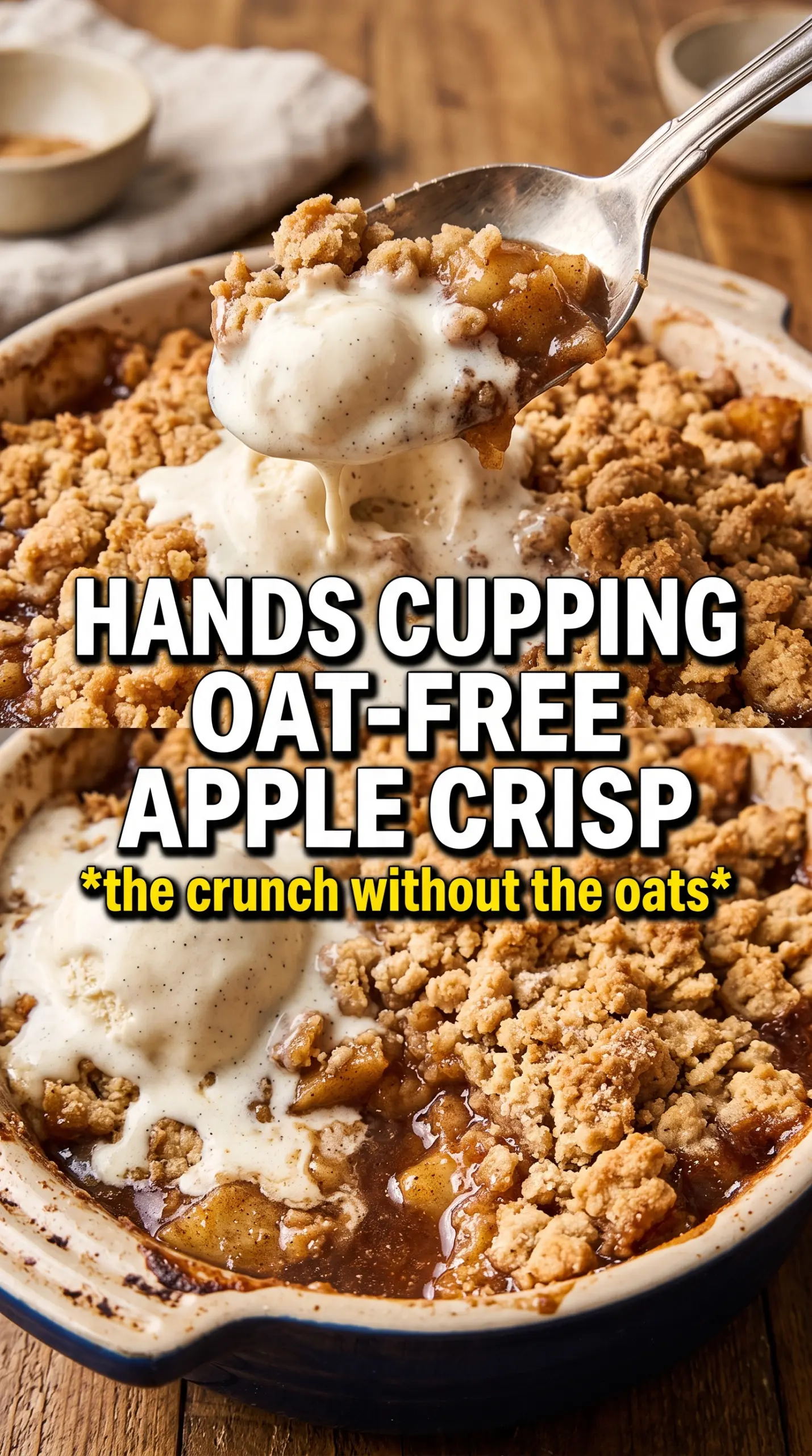 Apple crisp without oats crunchy cinnamon dessert