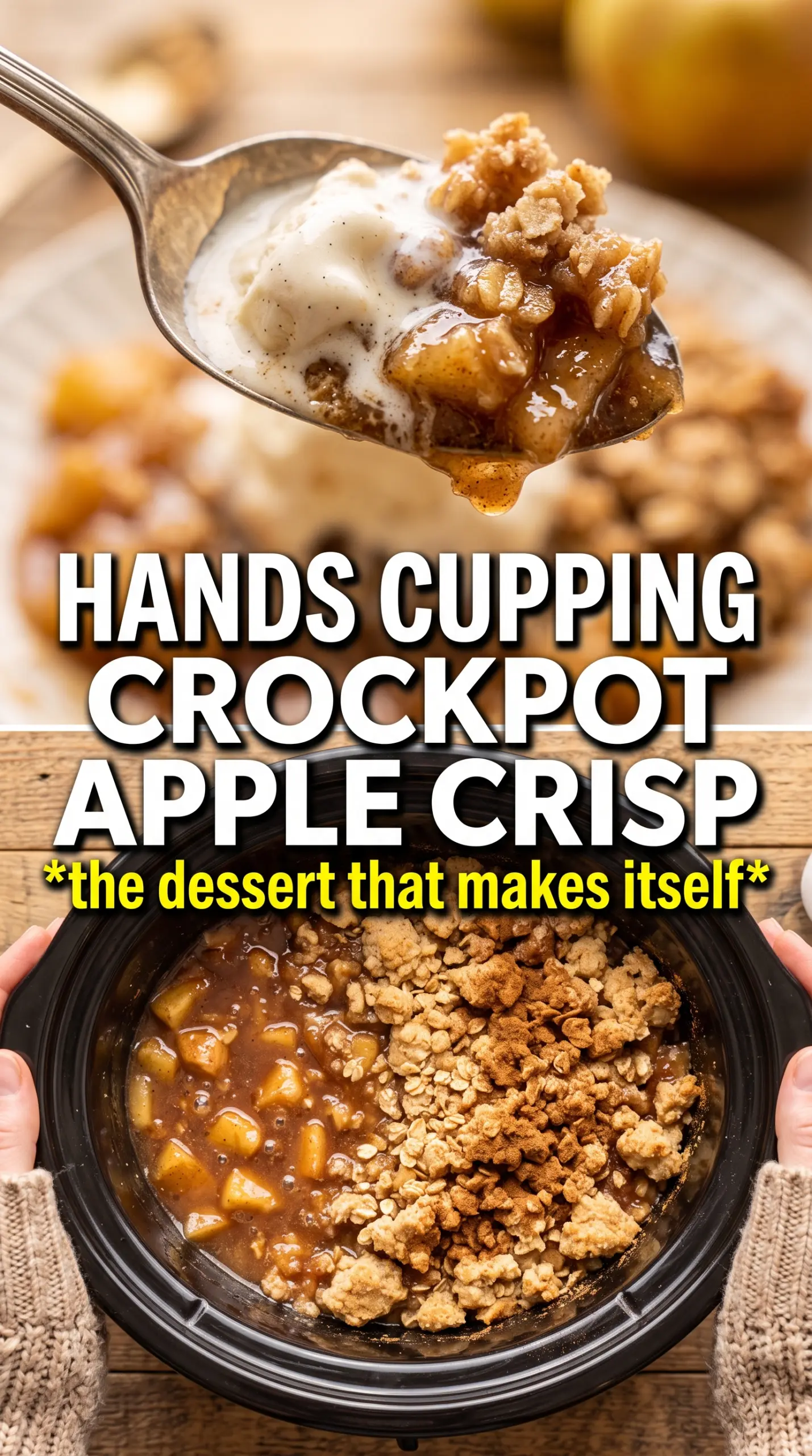 Crock Pot Apple Crisp tender cinnamon apples golden oat crumble