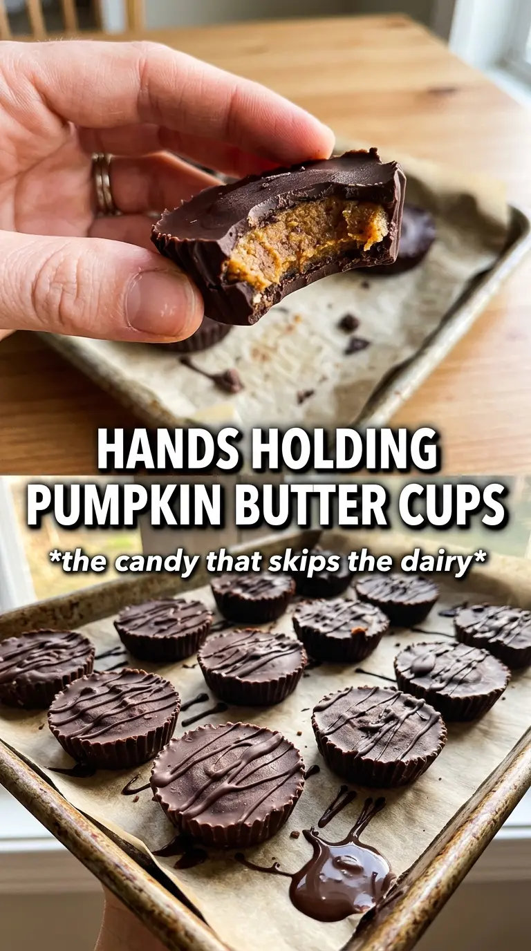 Dairy free chocolate pumpkin butter cups creamy sea salt