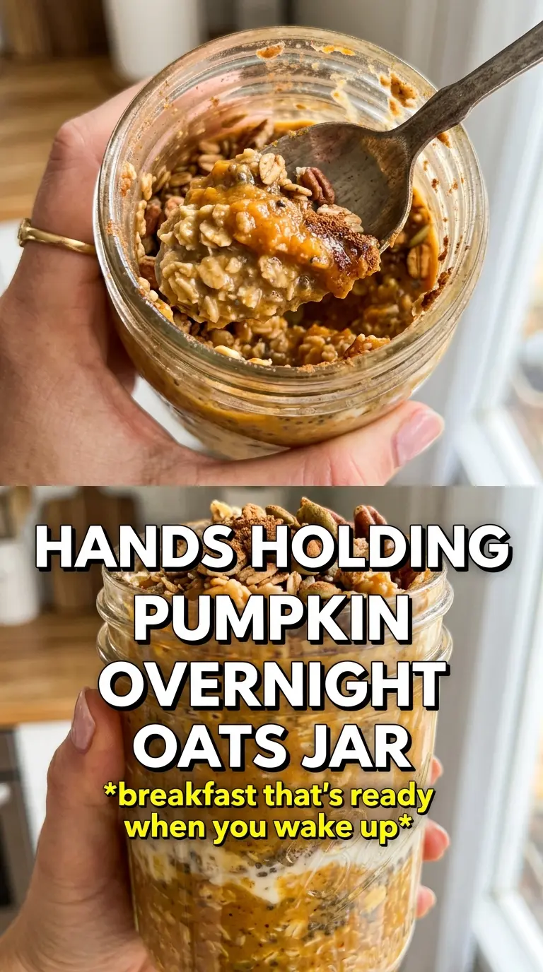 High Protein Pumpkin Overnight Oats creamy pumpkin spice