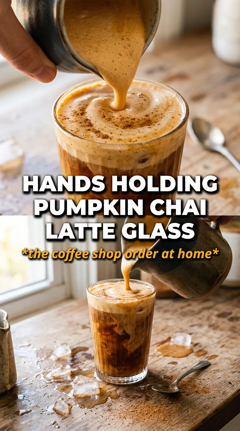 Iced Pumpkin Cream Chai Tea Latte chilled spiced foam