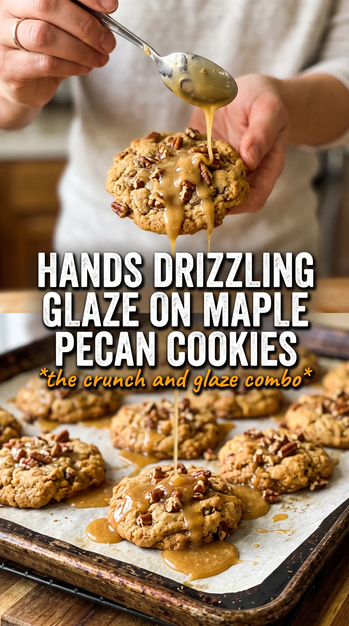 Maple Pecan Pumpkin Cookies soft maple glaze