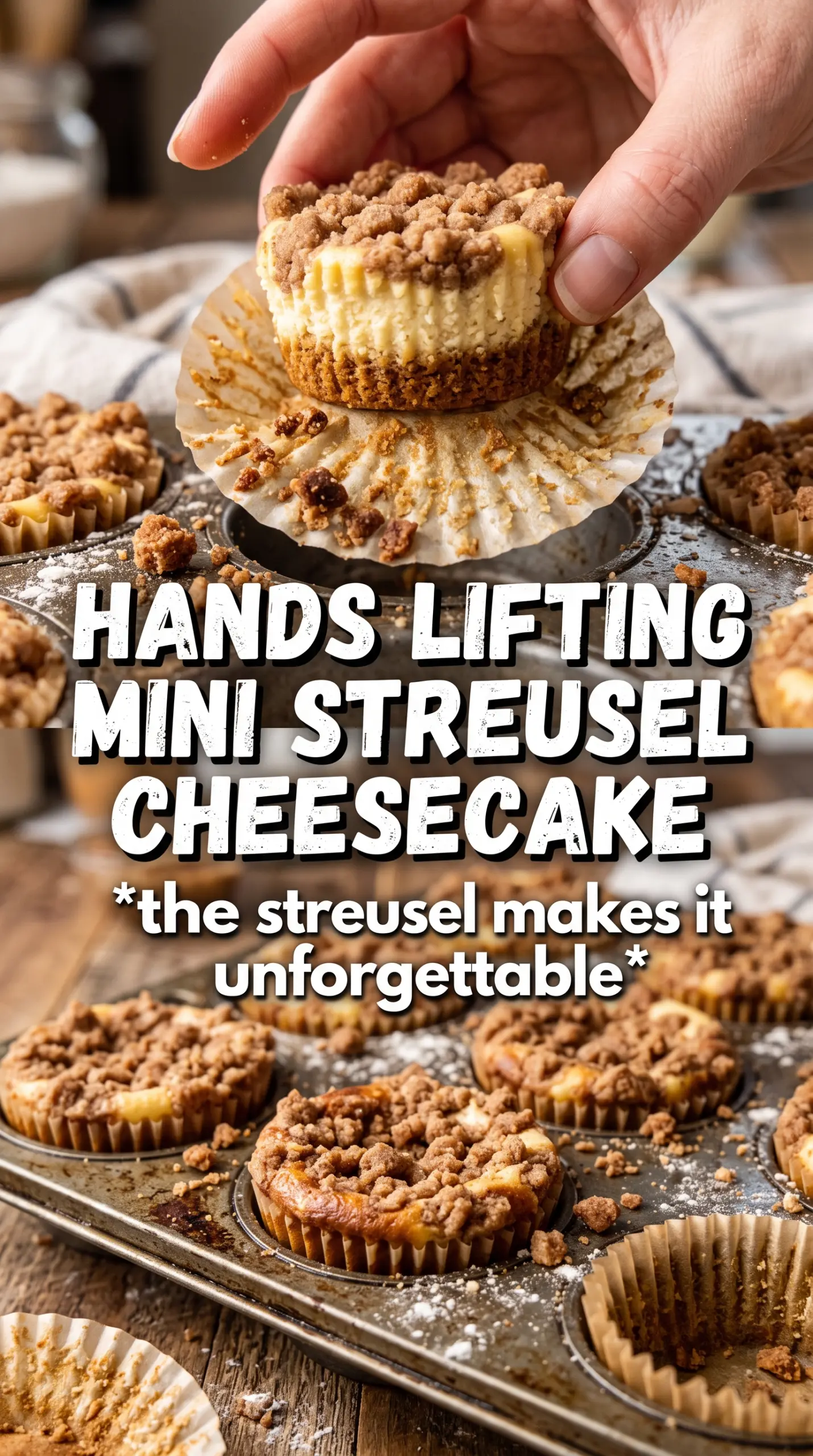 Mini Pumpkin Cheesecakes With Streusel Topping pumpkin streusel caramel