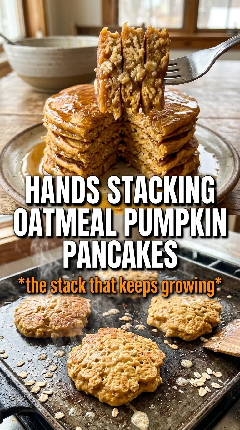 Oatmeal Pumpkin Pancakes fluffy spiced rustic