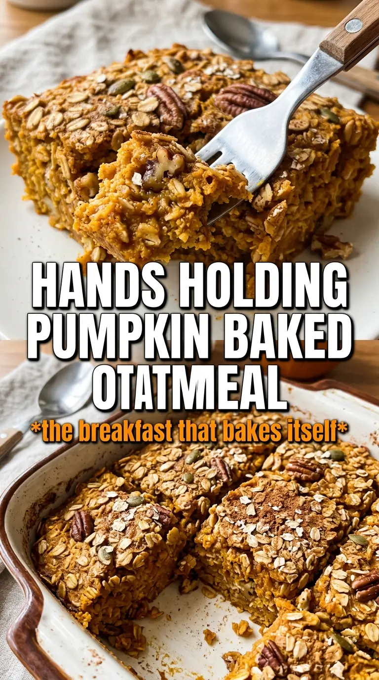 Pumpkin Baked Oatmeal spiced pecans maple