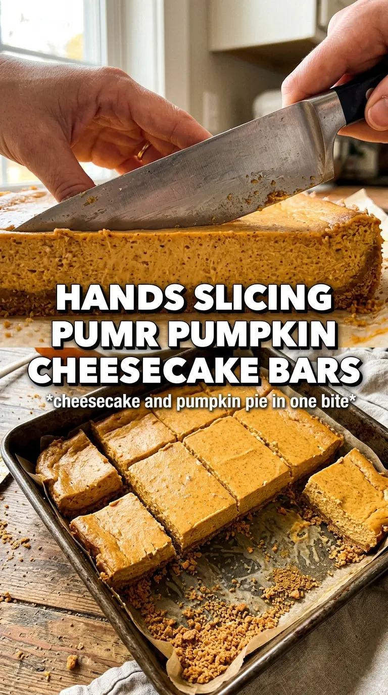 Pumpkin Cheesecake Bars swirled creamy layered