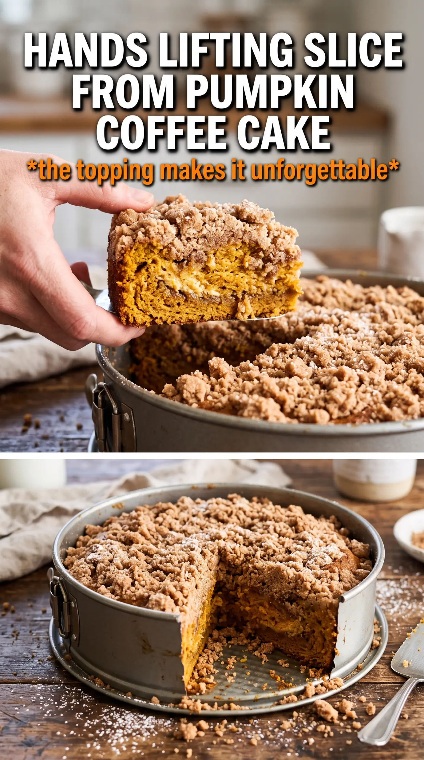 Pumpkin Coffee Cake moist streusel cinnamon swirl