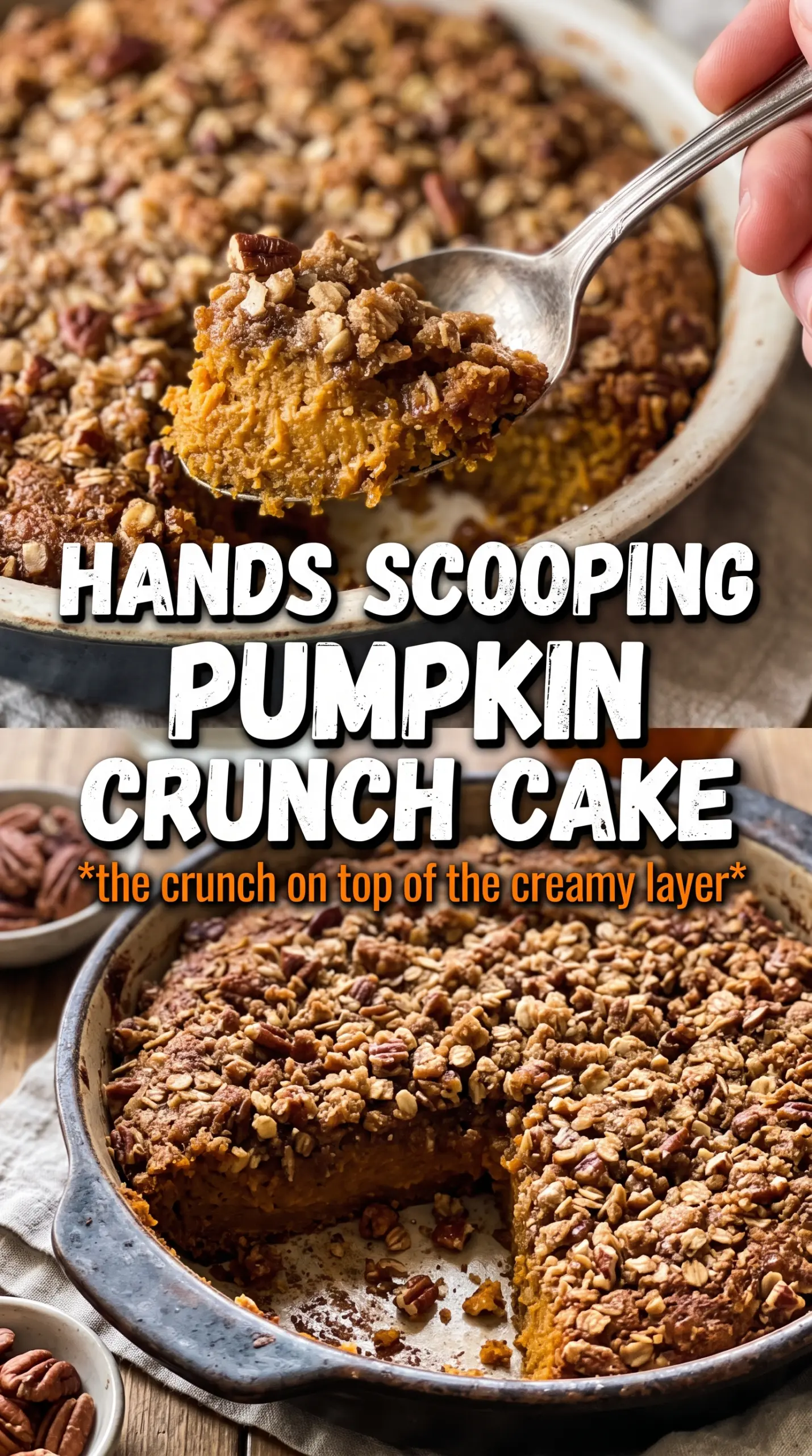 Pumpkin Crunch Cake golden pecan crust creamy