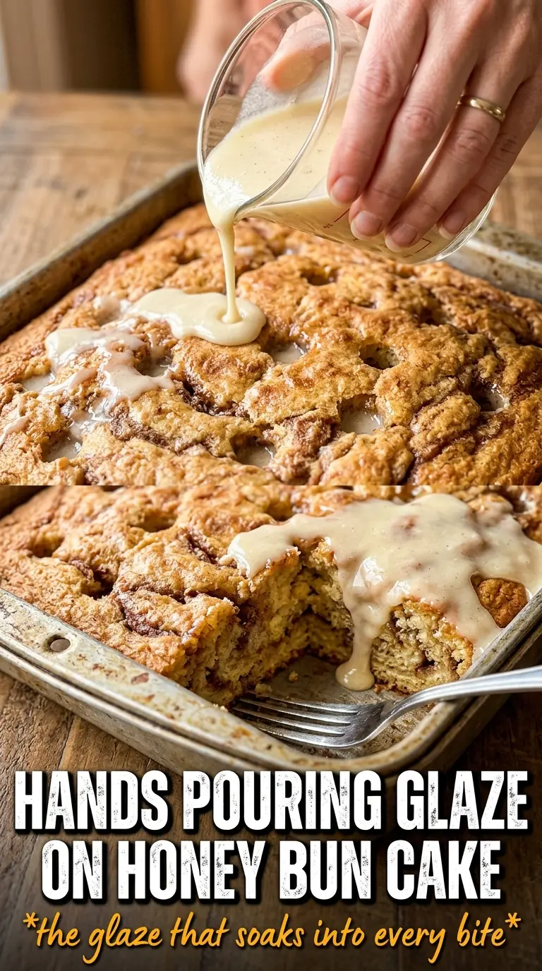 Pumpkin Honey Bun Cake cinnamon swirl vanilla glaze