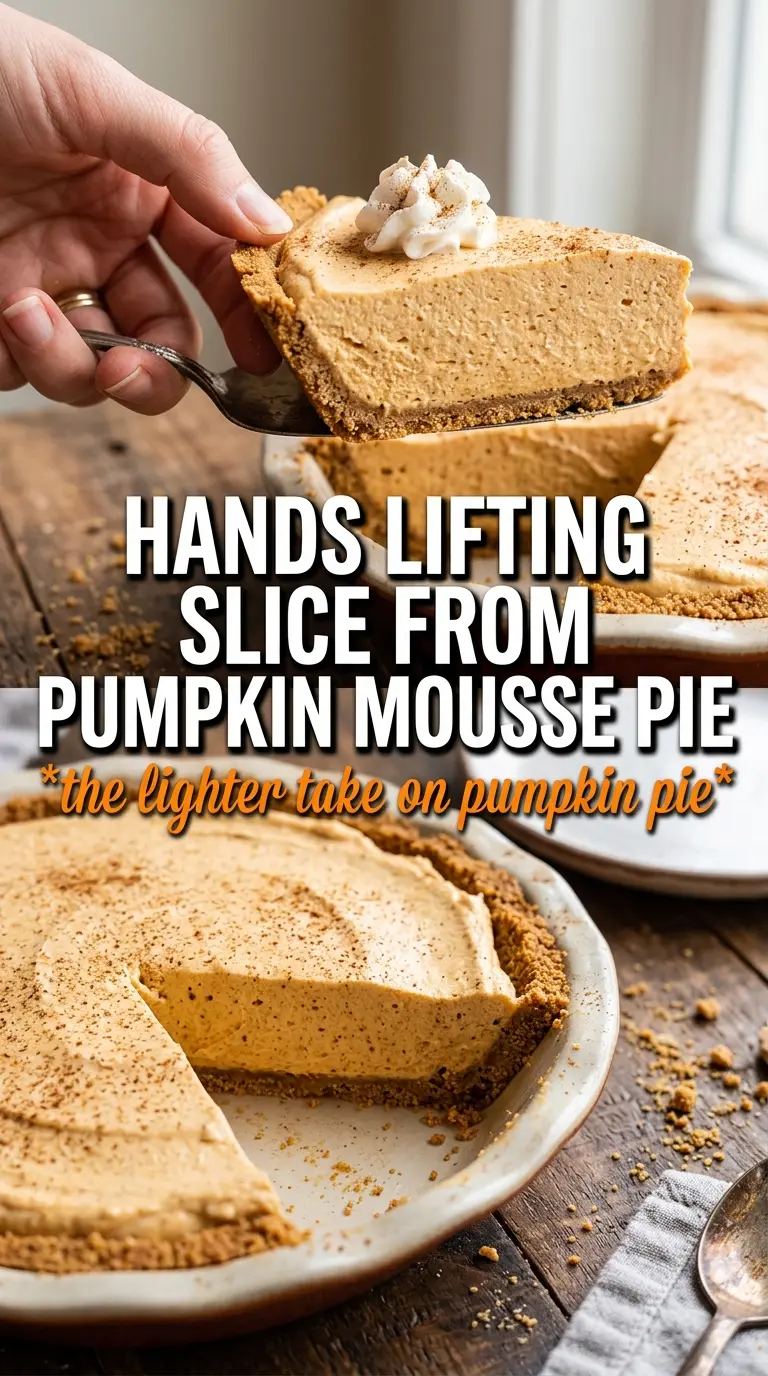 Pumpkin Mousse Pie creamy spiced crusted
