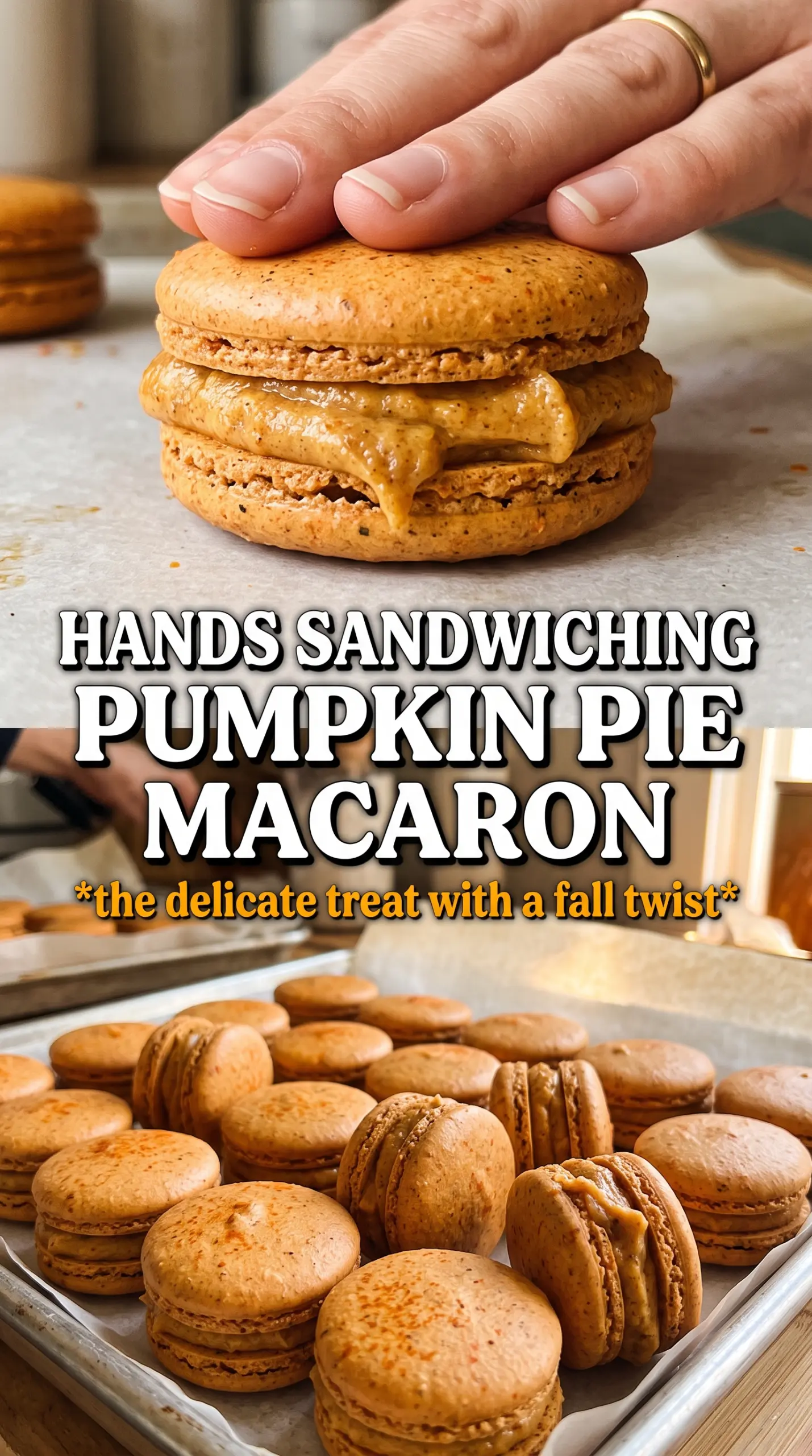 Pumpkin Pie Macarons smooth spiced filling