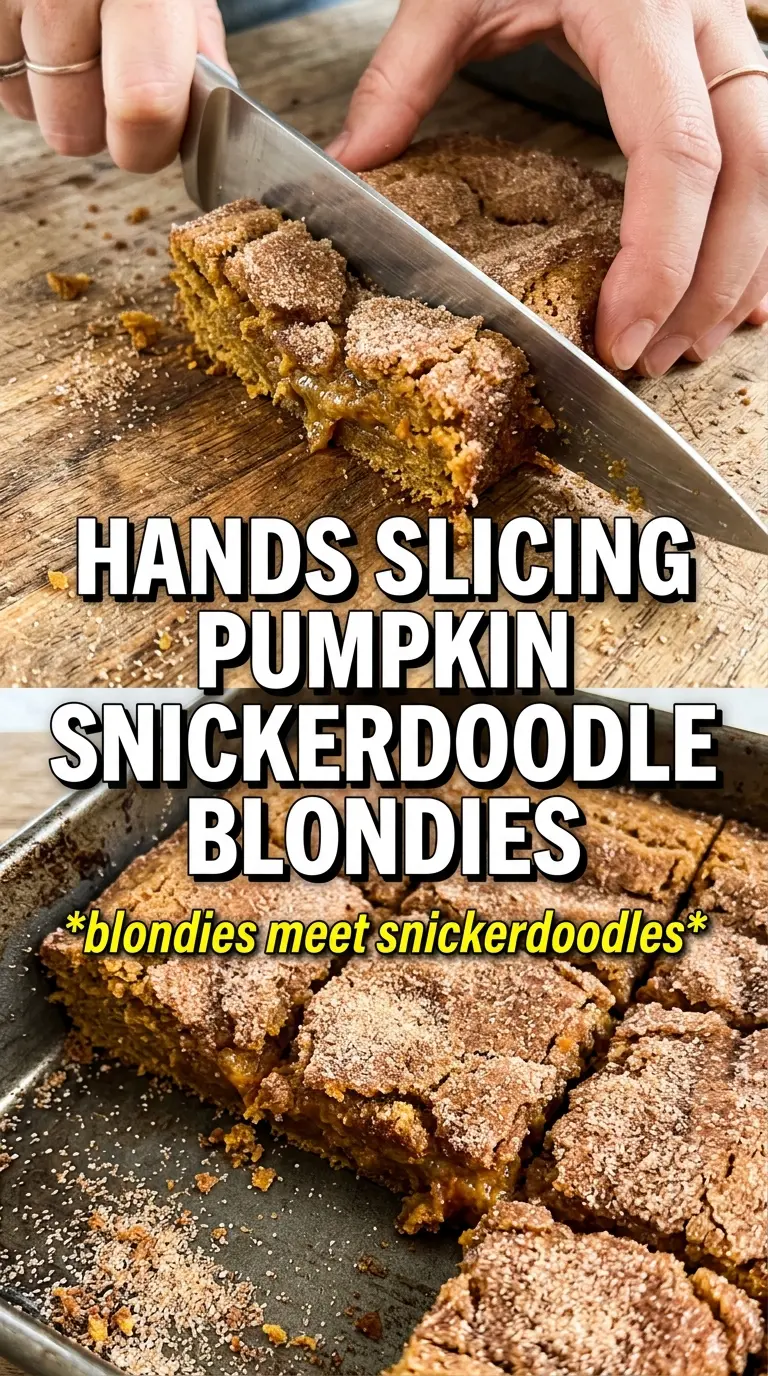 Pumpkin Snickerdoodle Blondies chewy cinnamon sugar