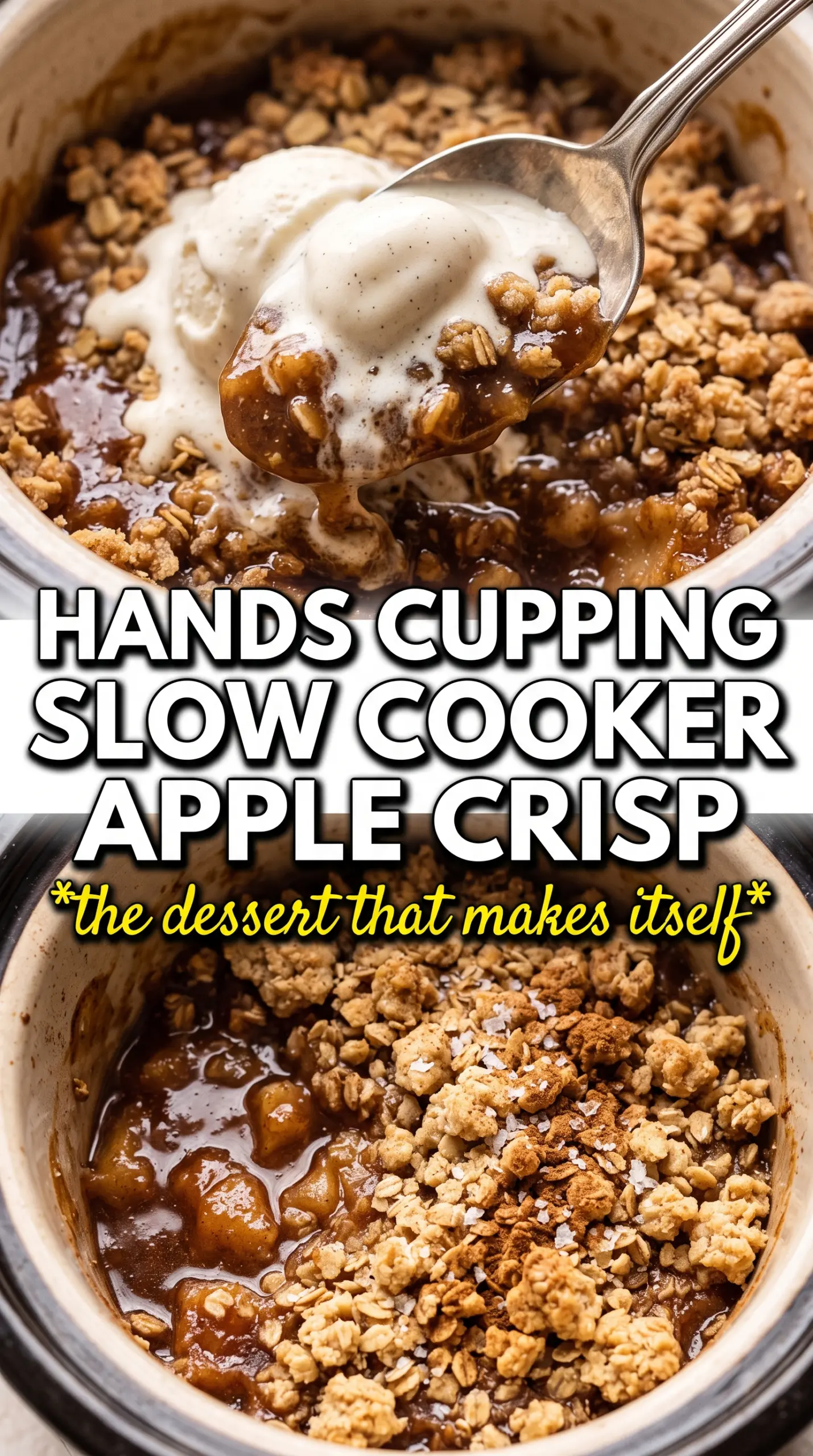 Slow Cooker Apple Crisp tender cinnamon oat crumble
