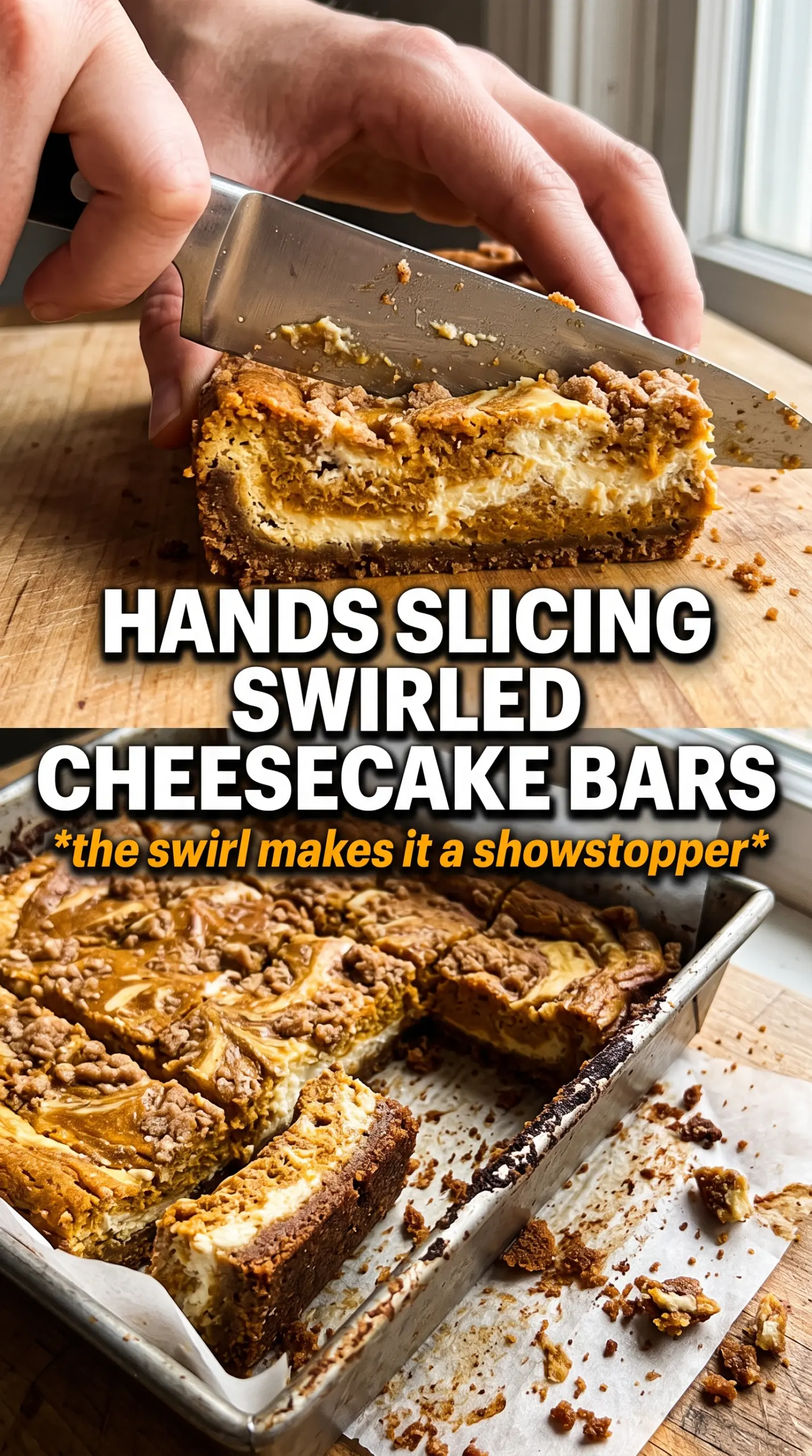 Swirled Pumpkin Cheesecake Bars marbled creamy bars